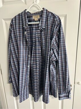 Two Men’s 3XL Cotton Duluth Trading Co Plaid Button-Down Shirts